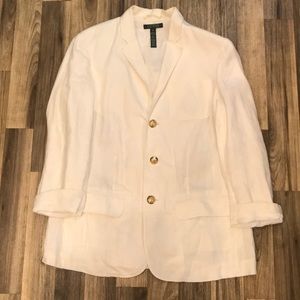 ✨Lauren Ralph Lauren White Linen Jacket